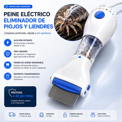 Peine eléctrico eliminador de piojos y liendres - Image 1