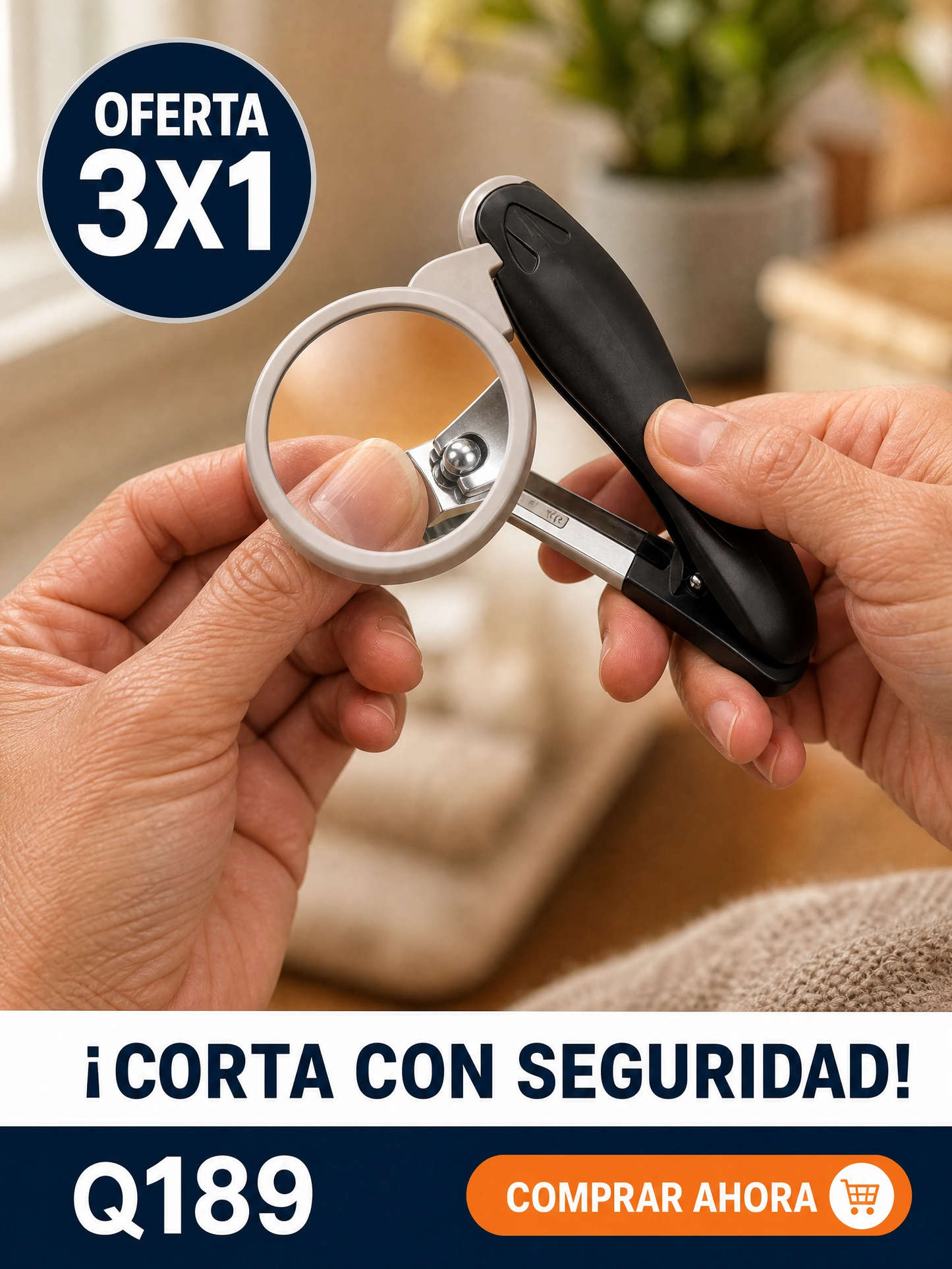 CORTA UÑAS CON LUPA